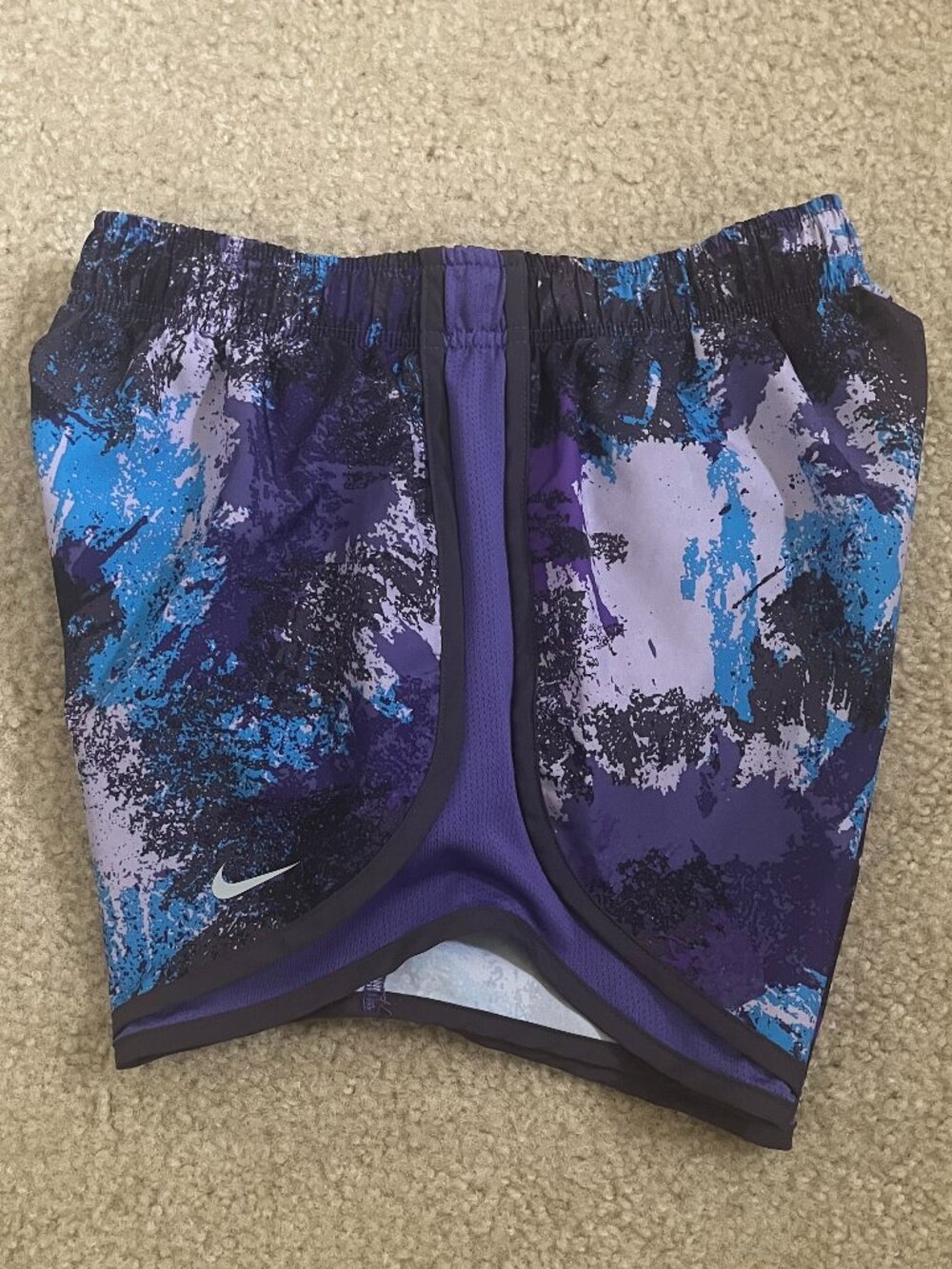 Nike Tempo Athletic Shorts • Size X-Small • Purple / Blue / Black